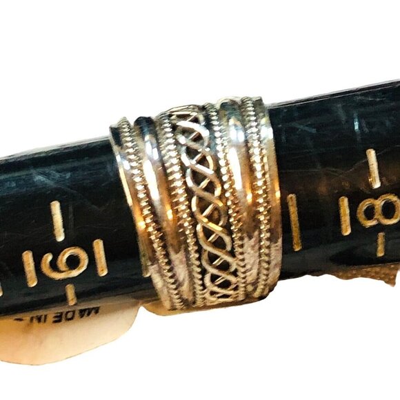 JTV Womens Mens Ring Sterling Silver Wide Textured Band 925 Size 7 - Picture 3 of 3